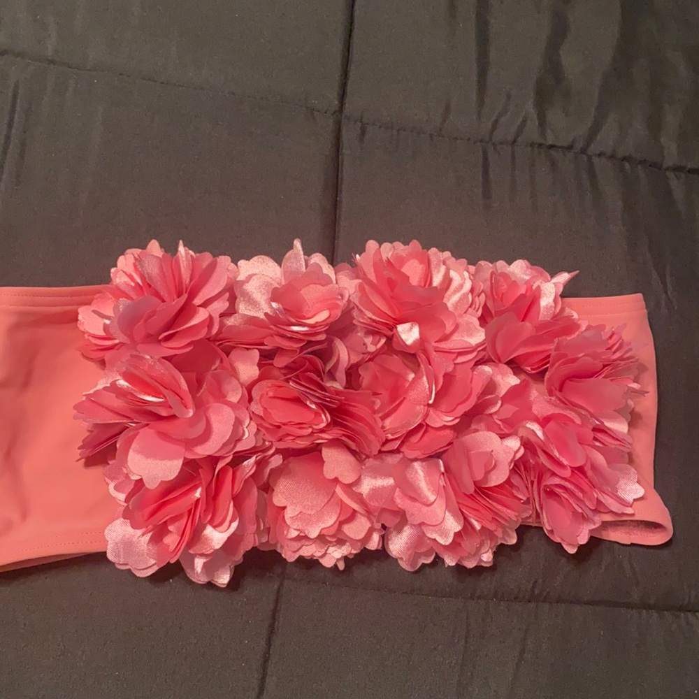 Pink swimming bandeau top